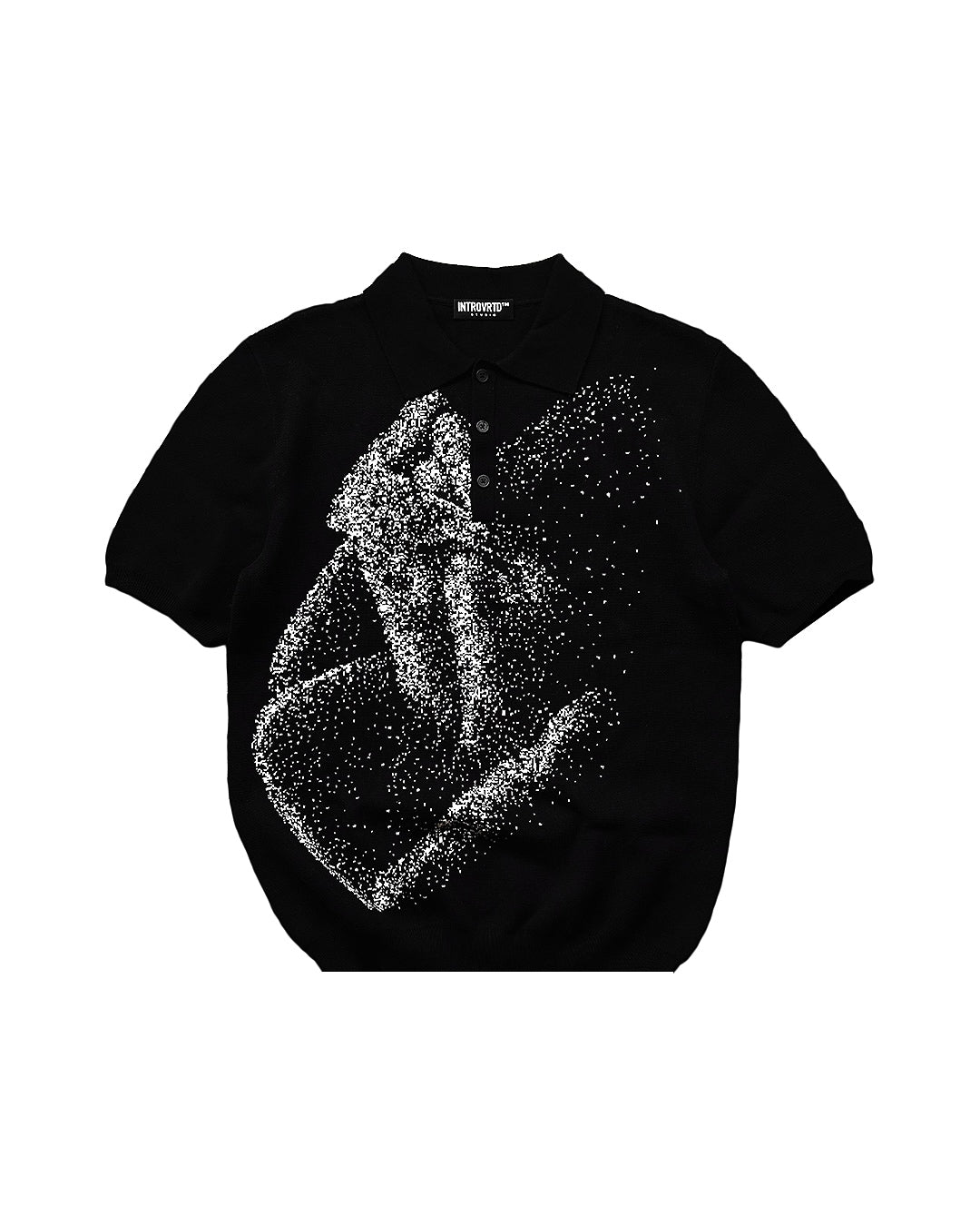 BLACK MONOGRAM KNIT POLO