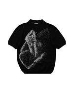 BLACK MONOGRAM KNIT POLO