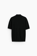 BLACK MONOGRAM KNIT POLO